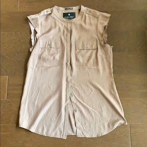 Maison Scotch Sleeveless Rose Button Down sz3/L